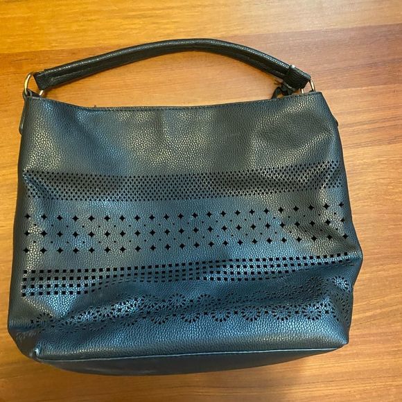 Handbags - Black purse with cut out designs​